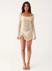 Rarri Lace Mini Dress - Ivory
