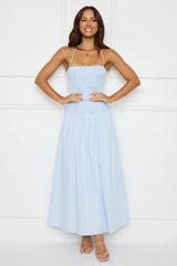 Unmatched Energy Halter Maxi Dress Blue