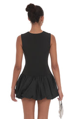 High Neck Bubble Dress in Black