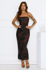 Estelle Mesh Maxi Dress Brown