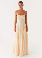 Jacinda Drop Waist Maxi Dress - Cream