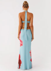 Time To Dance Maxi Dress - Turquoise Bloom