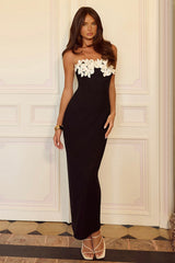 Statement Aura Strapless Maxi Dress Black