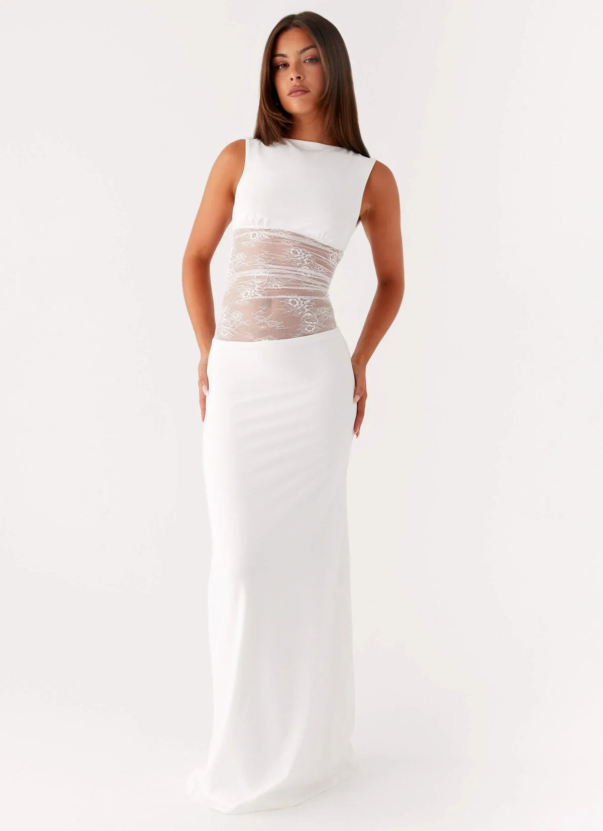 Medina Lace Maxi Dress - White