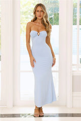 Simple Sunshine Strapless Maxi Dress Blue