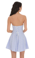 Amiens Coast Striped Floral Strapless Dress