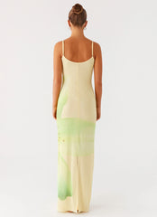 Bad News Mesh Maxi Dress - Yellow Lily