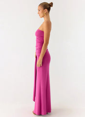 Party After Party Shell Maxi Dress - Fuchsia