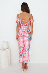 It's Always Her Satin Maxi Dress Pink